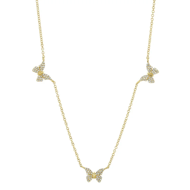 0.23CT DIAMOND BUTTERFLY NECKLACE