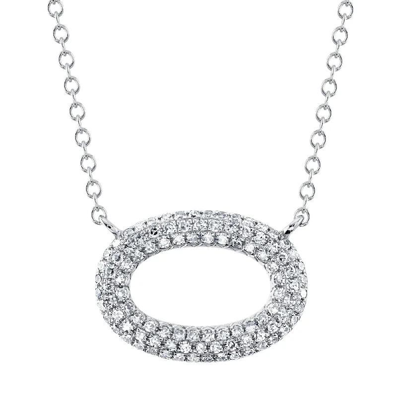 0.23CT DIAMOND PAVE OVAL NECKLACE