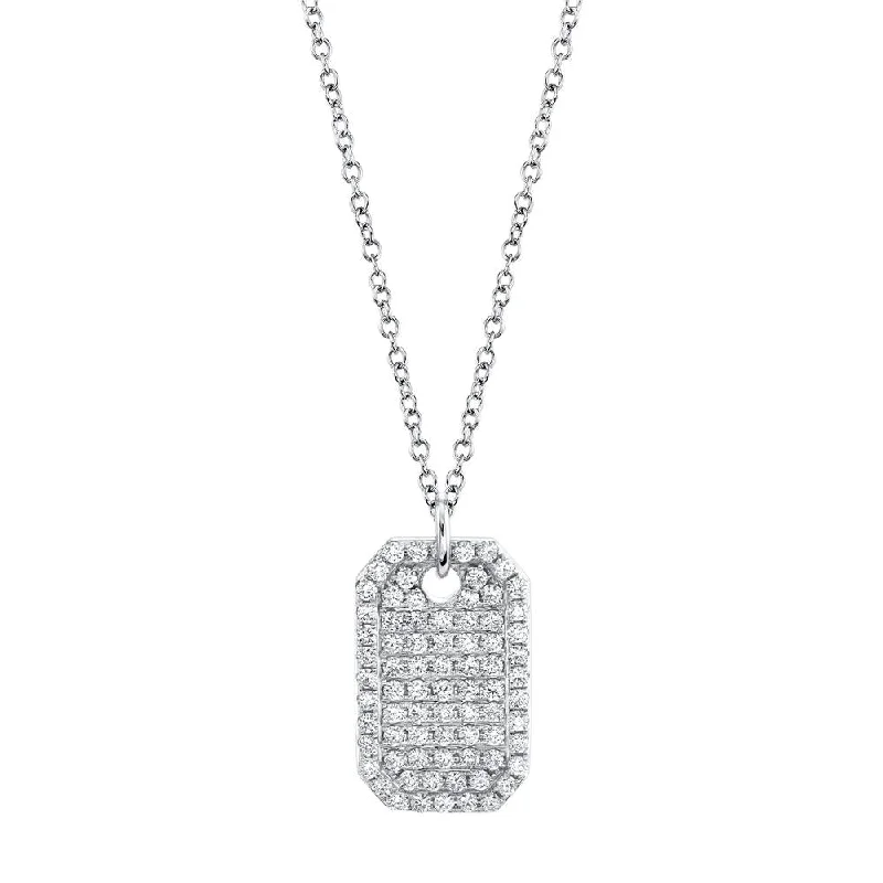 0.90CT DIAMOND DOG TAG NECKLACE