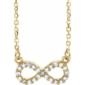 14K Yellow 1/10 CTW Natural Diamond Infinity 16 1/2" Necklace