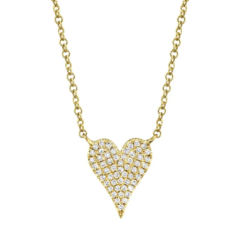 AMOR 0.11 CT DIAMOND PAVE HEART PENDANT NECKLACE - SMALL SC55006926