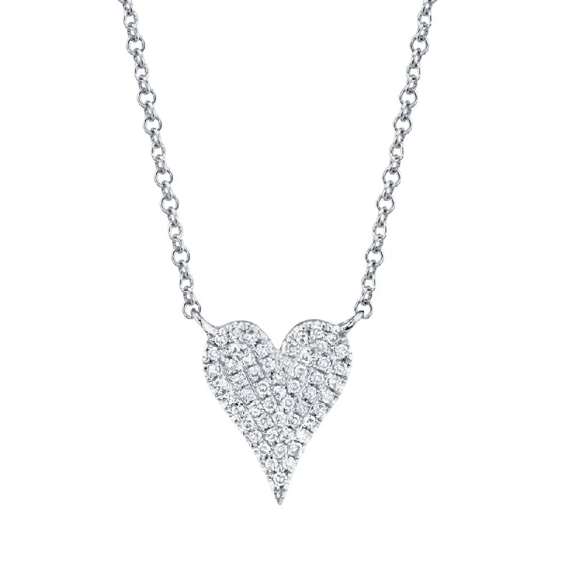 AMOR 0.11 CT DIAMOND PAVE HEART PENDANT NECKLACE - SMALL SC55006925