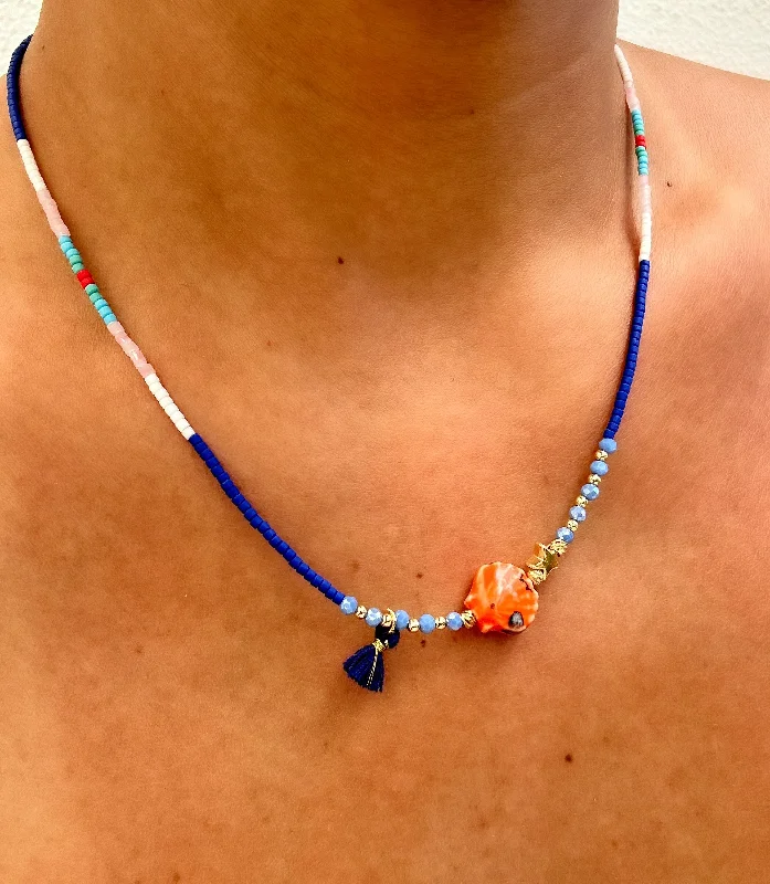 Blue Seashell Necklace