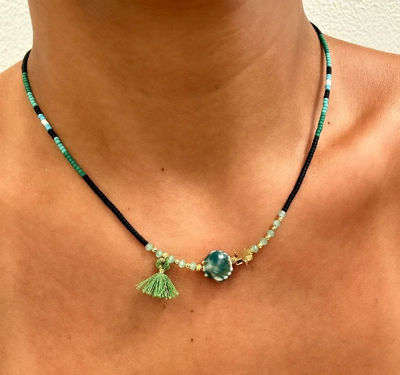 Green Seashell Necklace