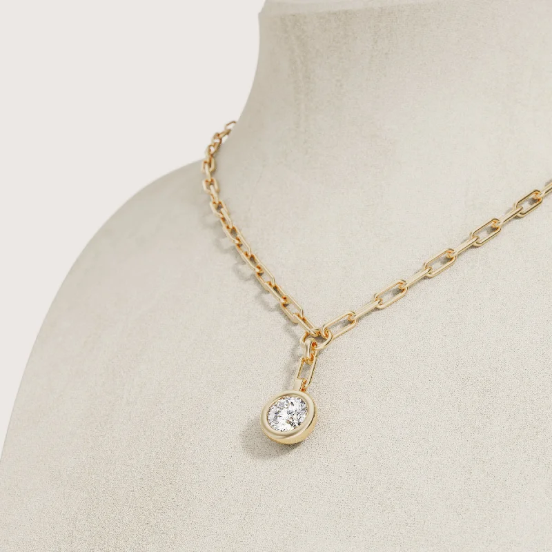 Iris Diamond Bezel Pendant Necklace