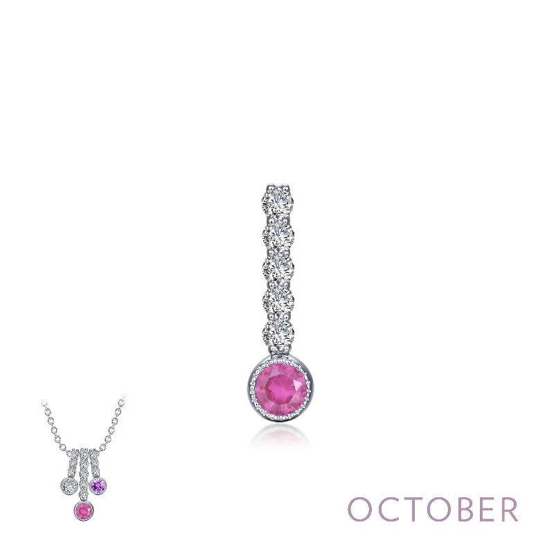 Lafonn Birthstone Round October Tourmaline Necklace BP003TMP00