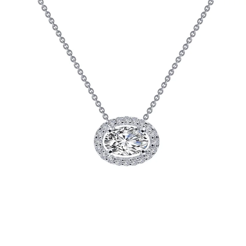 Lafonn Classic Oval Diamond Necklace N0103CLP18