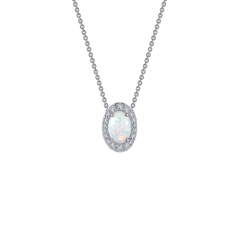 Lafonn Classic Oval Opal Opal Necklace P0204OPP18