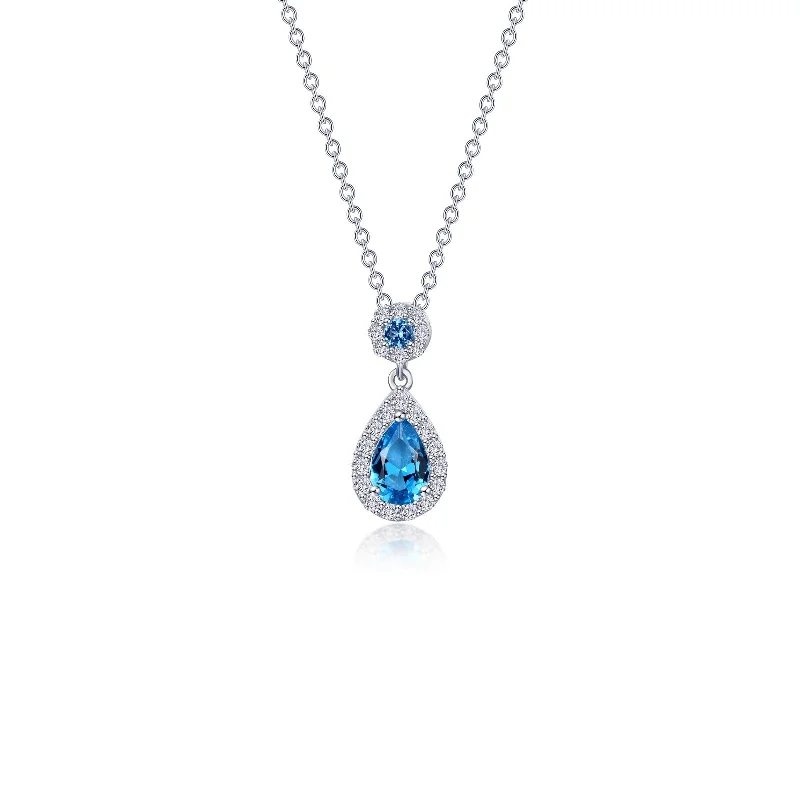 Lafonn Classic Pear Blue Necklace N0318SBP20