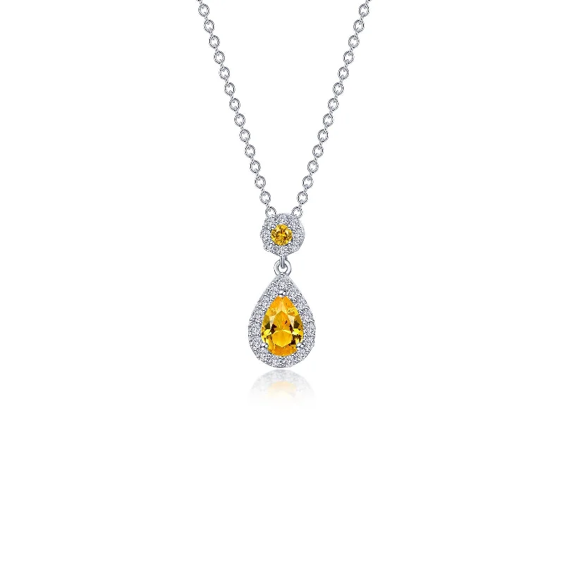 Lafonn Classic Pear Citrine Necklace N0318CAP20