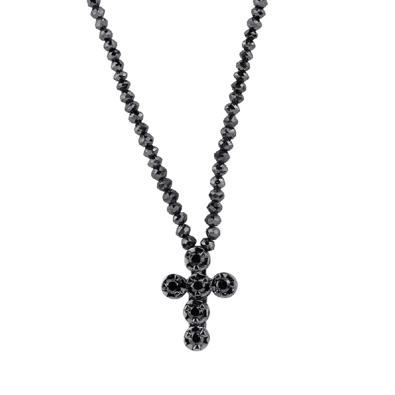 Black Diamond Cross and Necklace P212