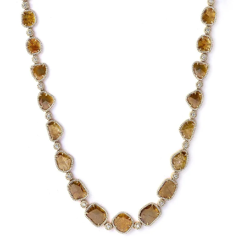 Sliced Yellow Diamond Necklace CN213