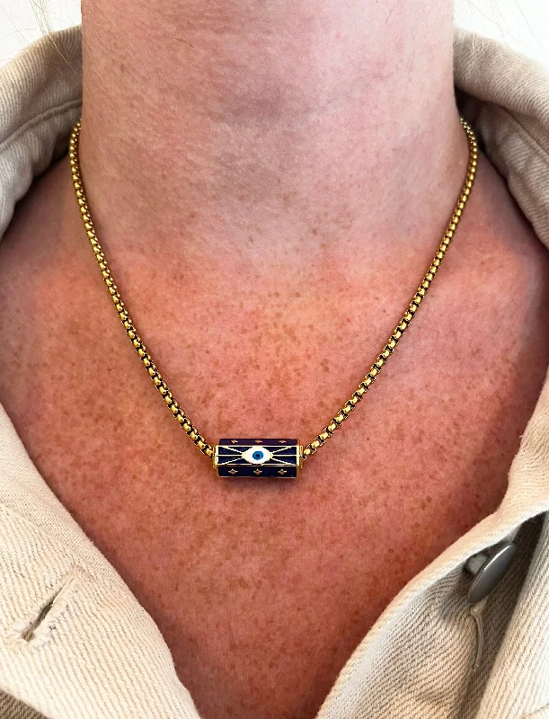 Navy Prism Eye Necklace