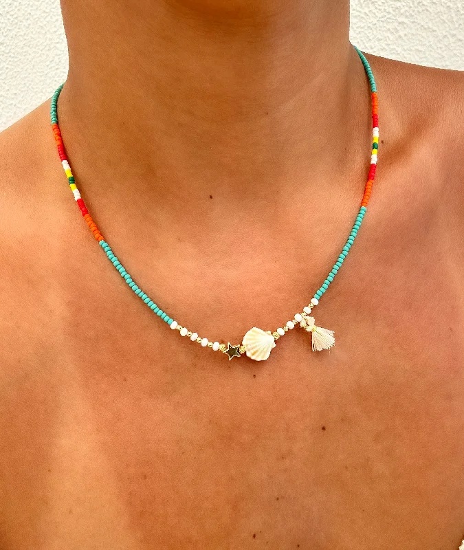 Turquoise Seashell Necklace