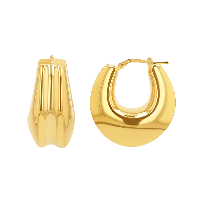 Chunky Deco Hoop Earrings