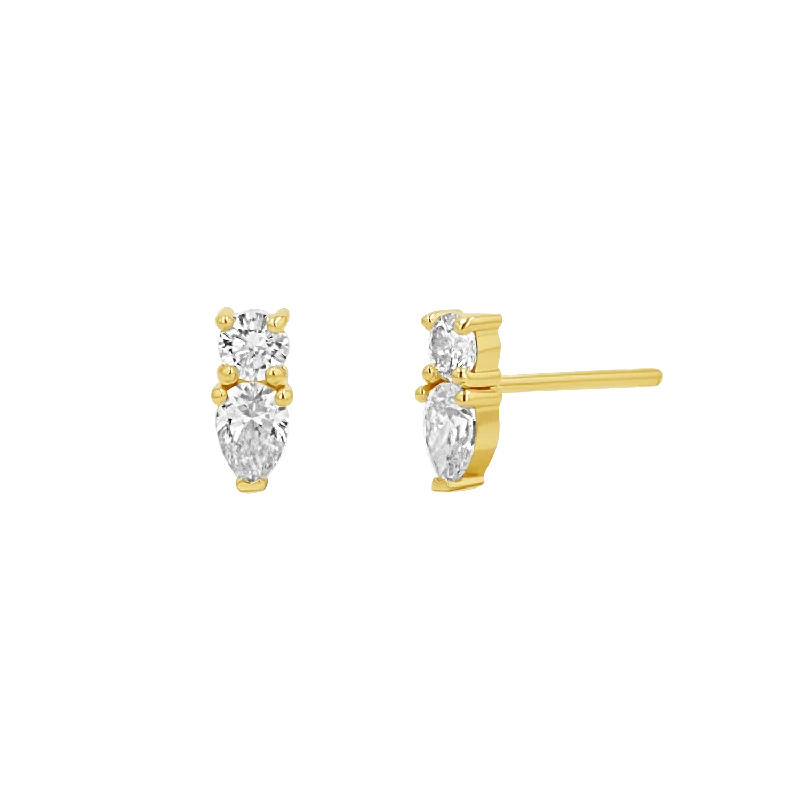 Diamond Duo Drop Studs