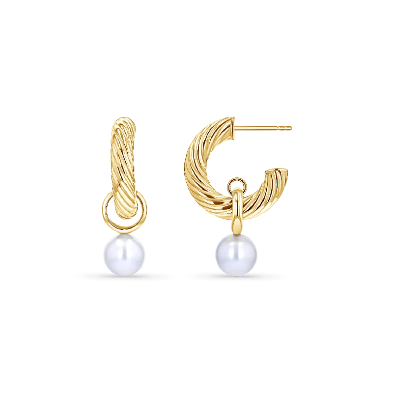 Pearl Drop Charmed Twist Hoops