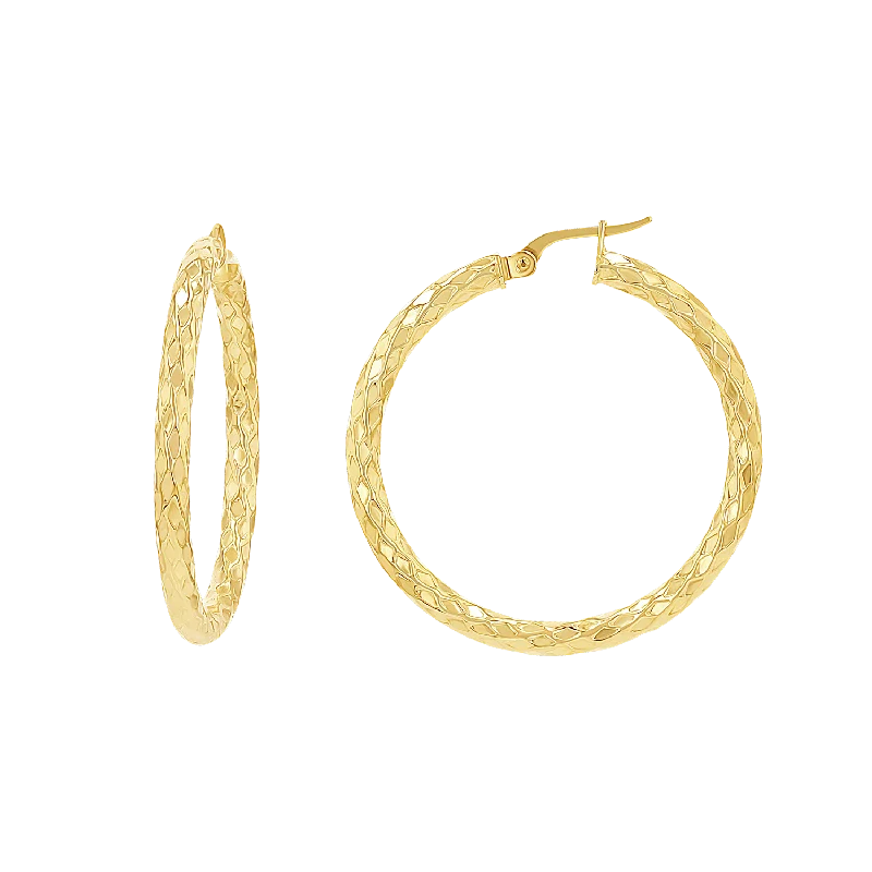 Serpentine Faceted Hoop Earrings