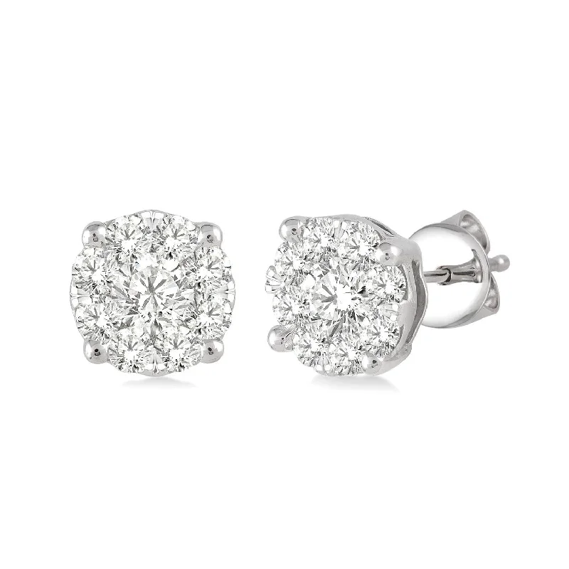 Invisible Halo Diamond Studs