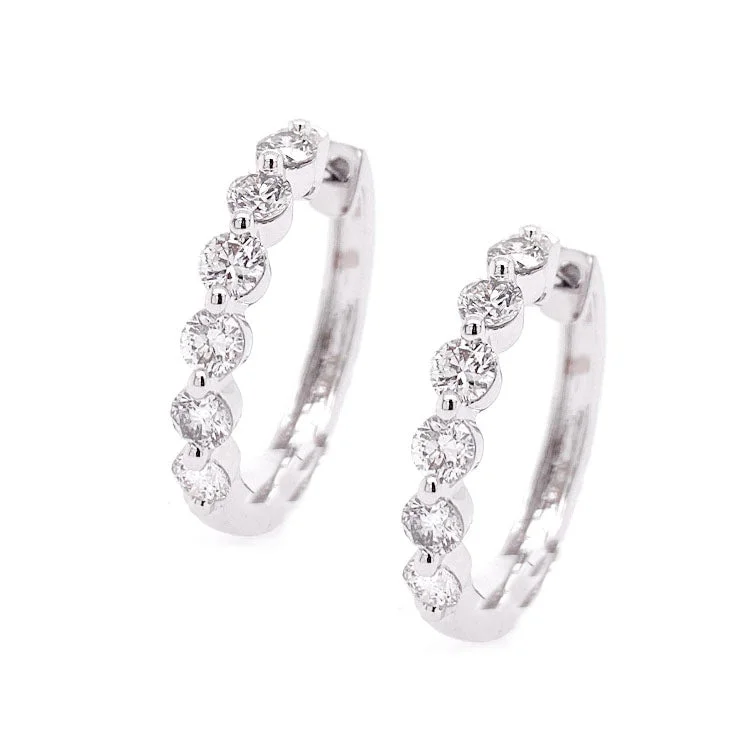 Single Prong 1.50ct Round Diamond Hoops