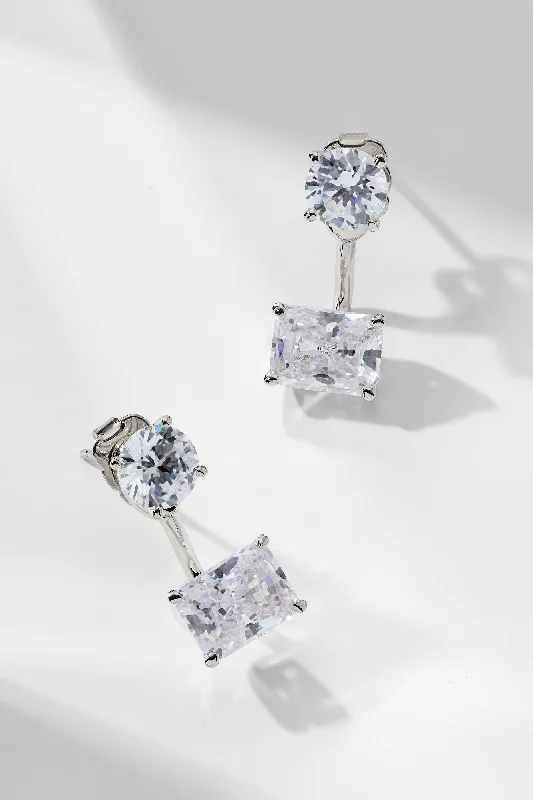 A LA CARTE LARGE CZ JACKET EARRINGS