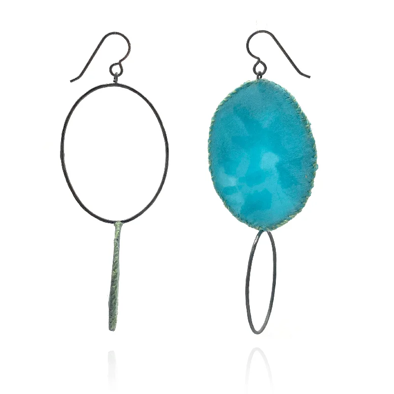 Asymmetrical Light Blue Earrings