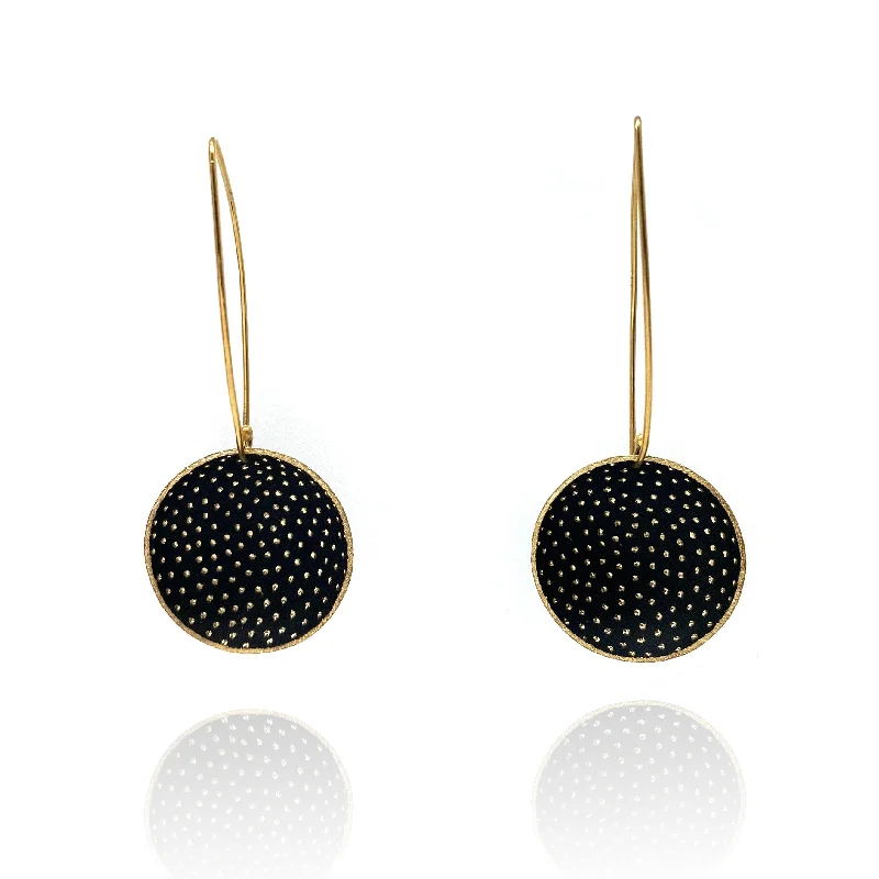 Black and Gold Night Sky Earrings