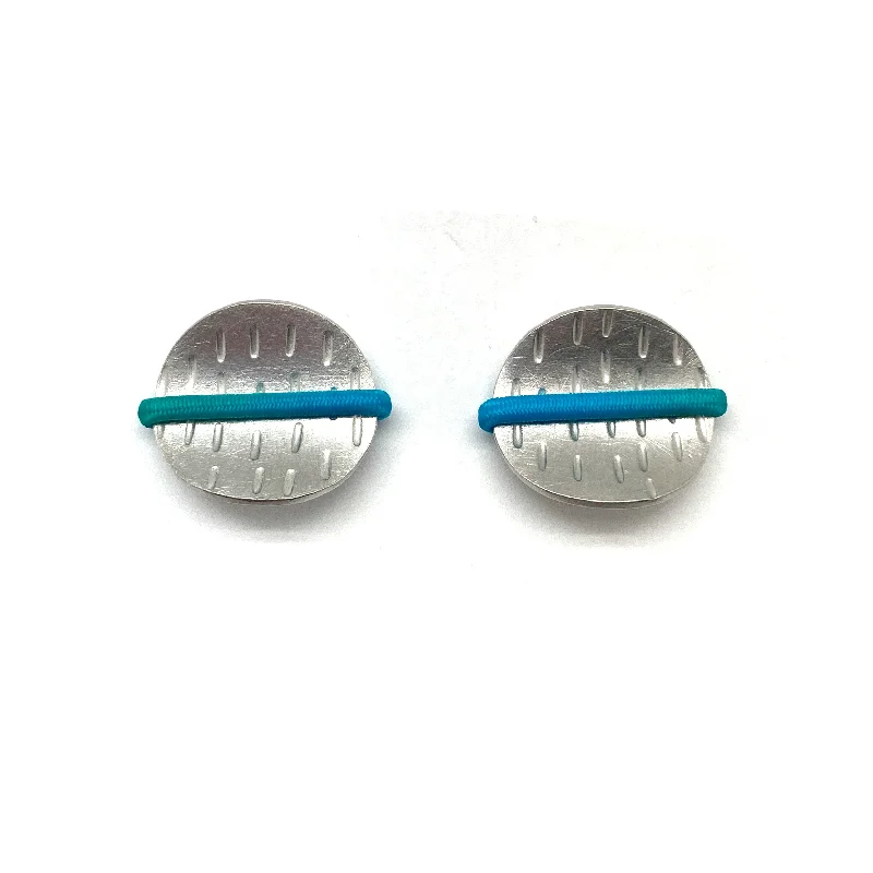 Blue Elastic Sterling Silver Earrings