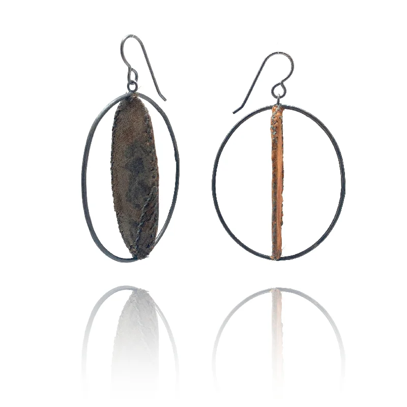 Brown Oval Earrings