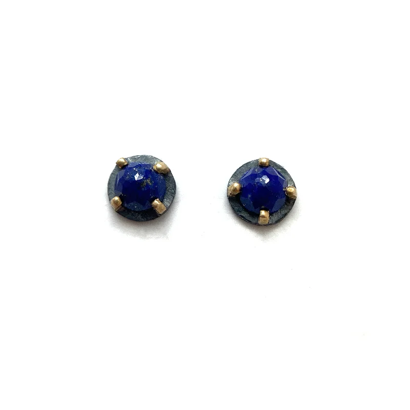 Carved Studs - Lapis