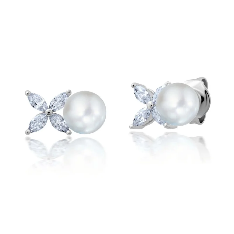 XOXO White Pearl Earrings