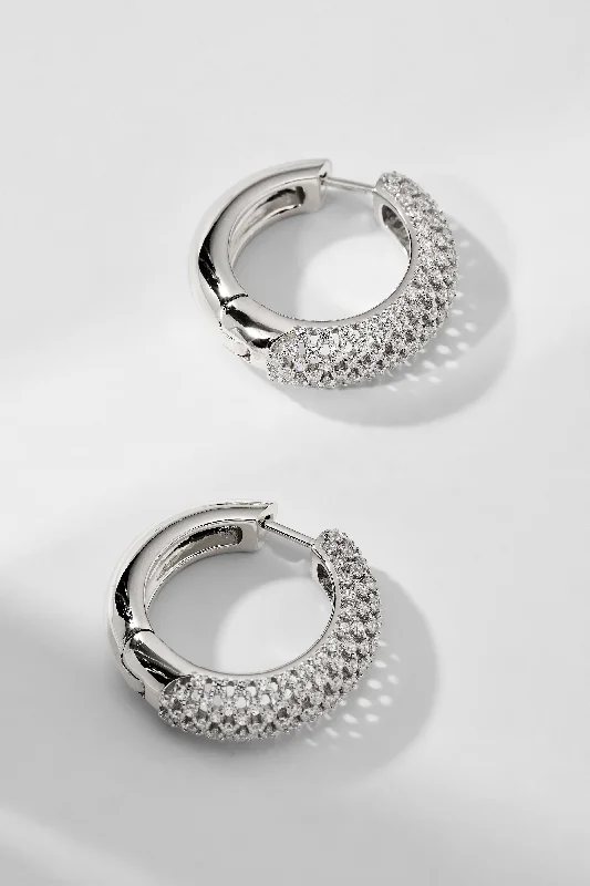 CLEO MEDIUM PAVE CZ HOOP EARRINGS