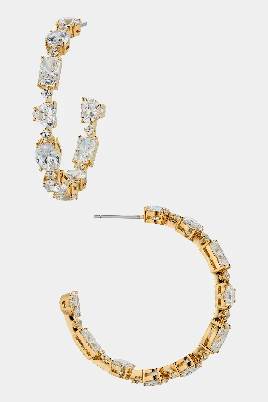 CORA C HOOP CZ EARRINGS