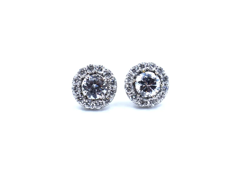 14K White Gold Diamond Earring Jackets