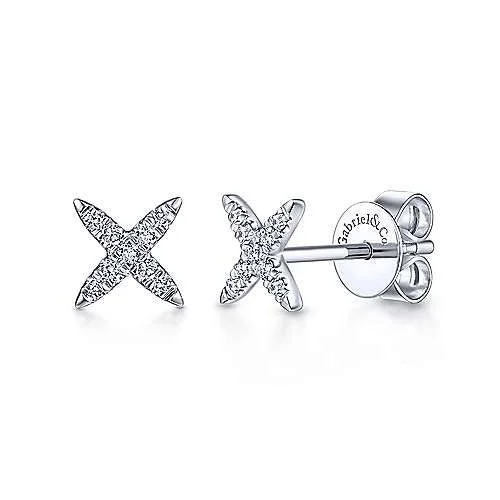 Pave Diamond X Studs