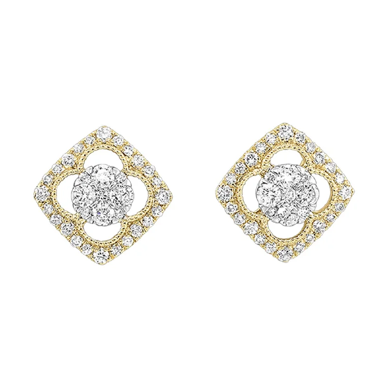 Diamond Clover Studs