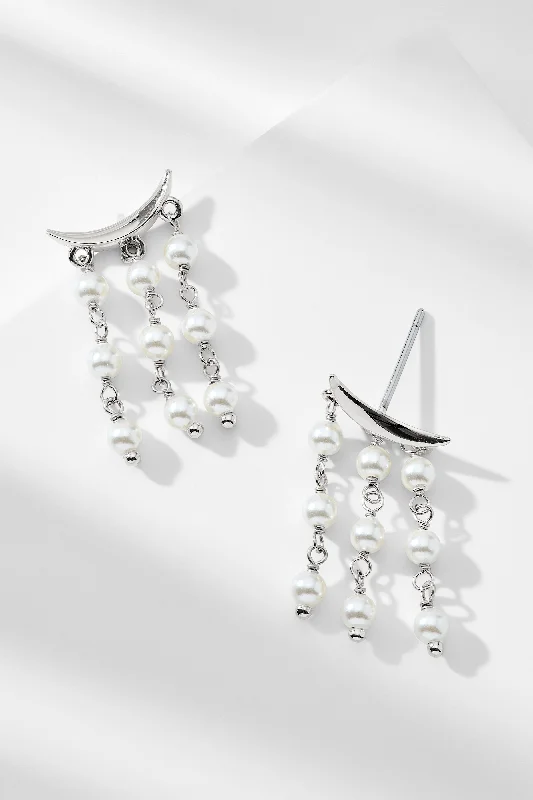 DOT DOT DOT PEARL FRINGE EARRINGS