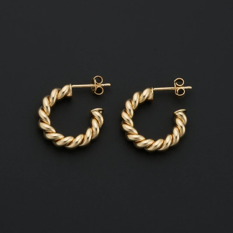 Gold Braided Open Hoops