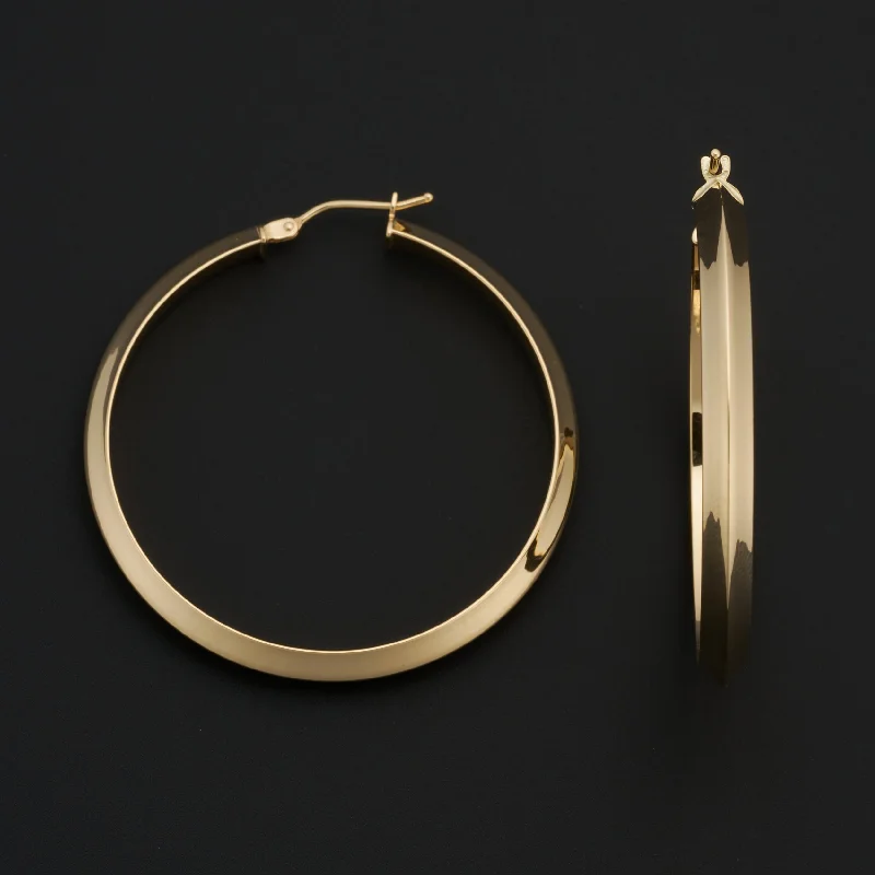 Gold Knife Edge Hoops