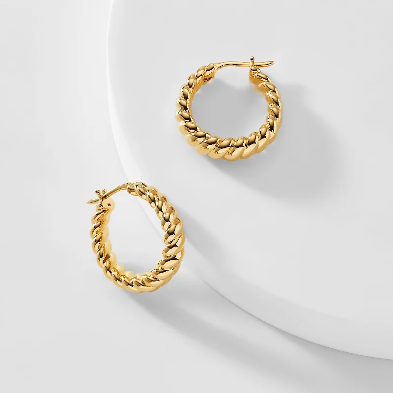 GOLDEN HOUR TWIST HOOP EARRINGS