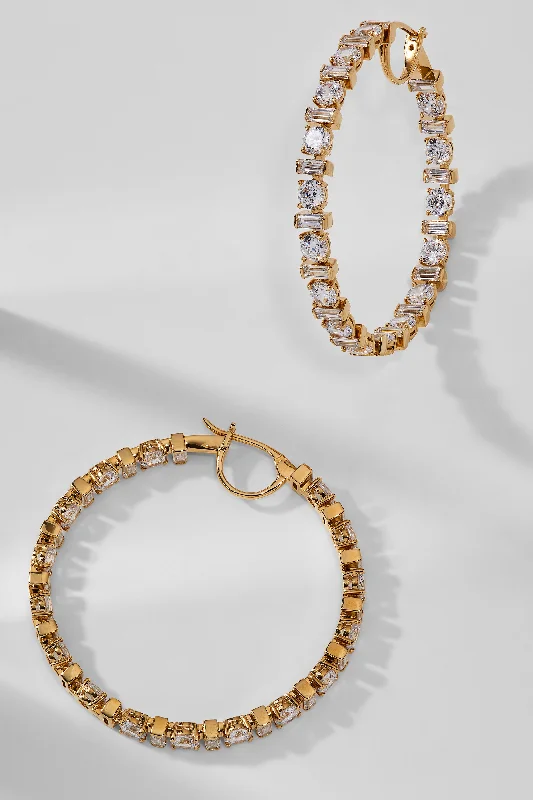 GWEN CZ HOOP EARRINGS