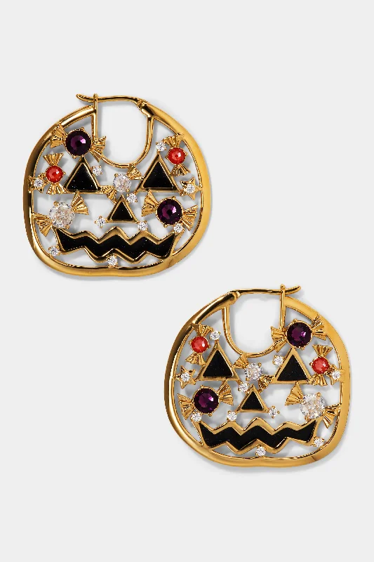 HAUNT COUTURE JACK O LANTERN HOOP EARRINGS