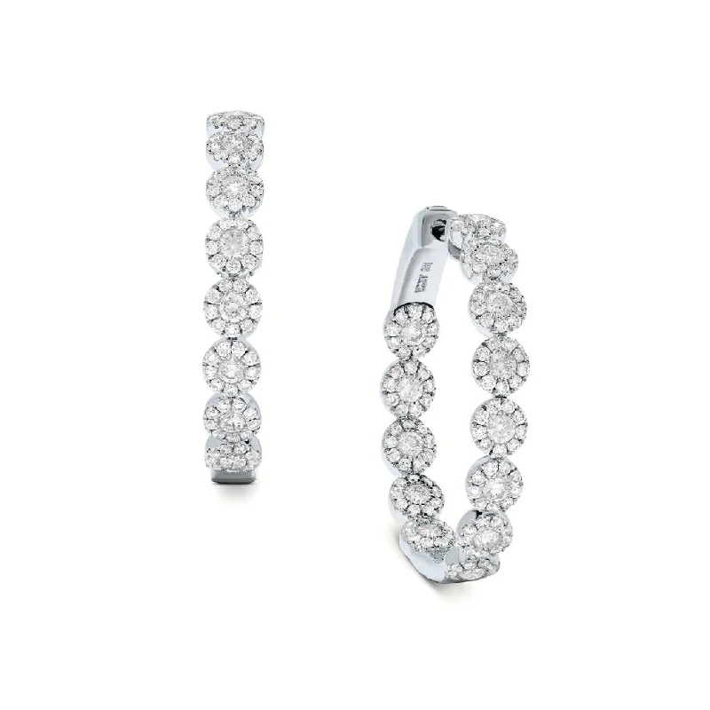 Inside-Out Diamond Halo Hoops