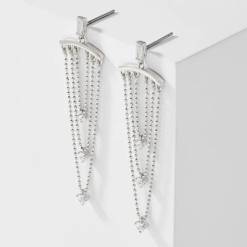 ITTY BITTY BALL CHAIN CZ CHANDELIER EARRINGS