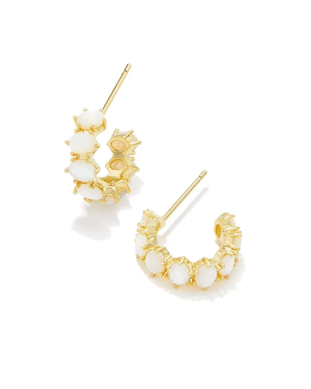 Kendra Scott Cailin Crystal Mother of Pearl Hoops