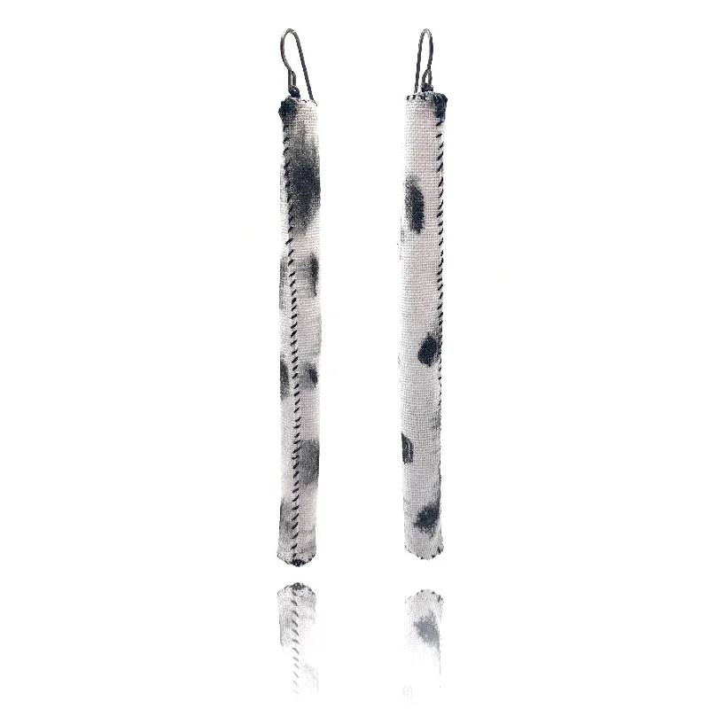 Long Cylinder Calligraphy Earrings