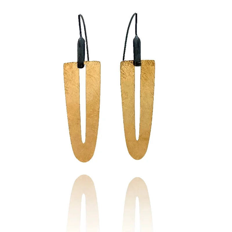 Long Gold Arch Earrings