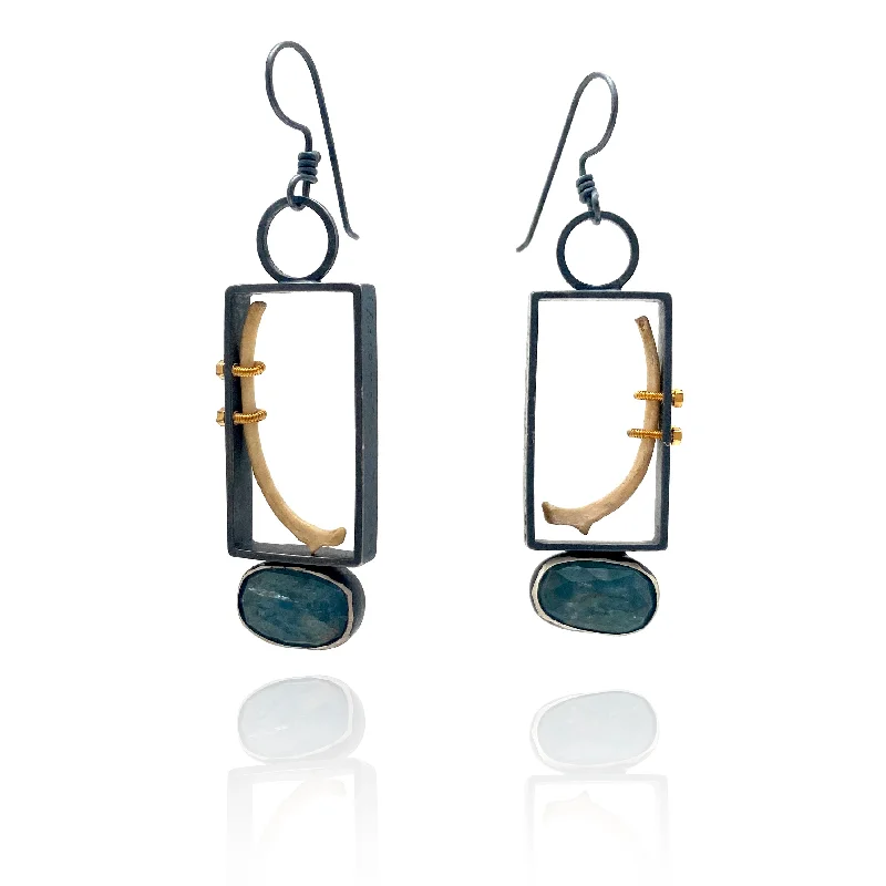 Mineral And Marrow Earrings - Mink and Kyanite