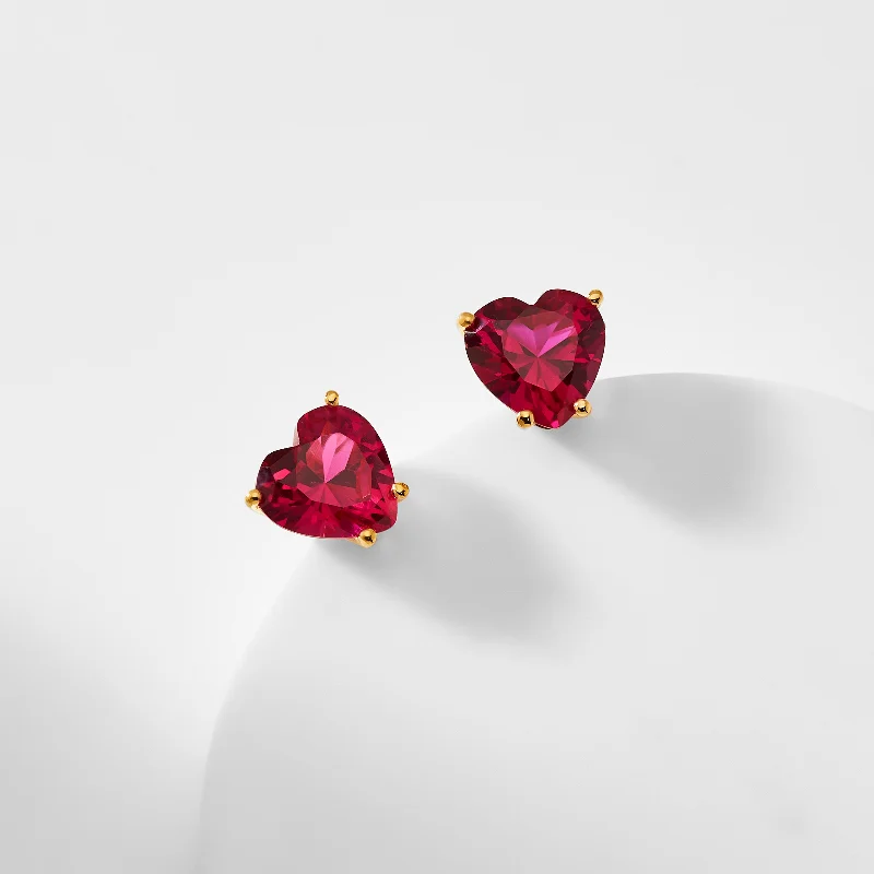 MODERN LOVE RUBY LARGE HEART EARRINGS