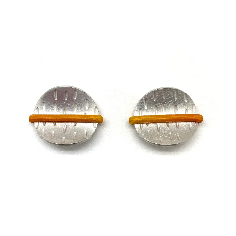 Orange Elastic Sterling Silver Earrings